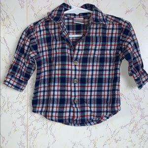 Wonder Kids boys flannel button down 6/9 Months